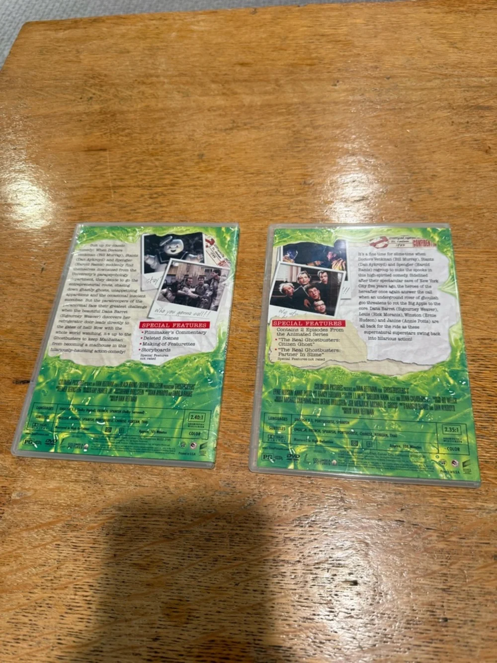 Sony Ghostbusters & Ghostbusters 2 DVD Set - Green Covers
